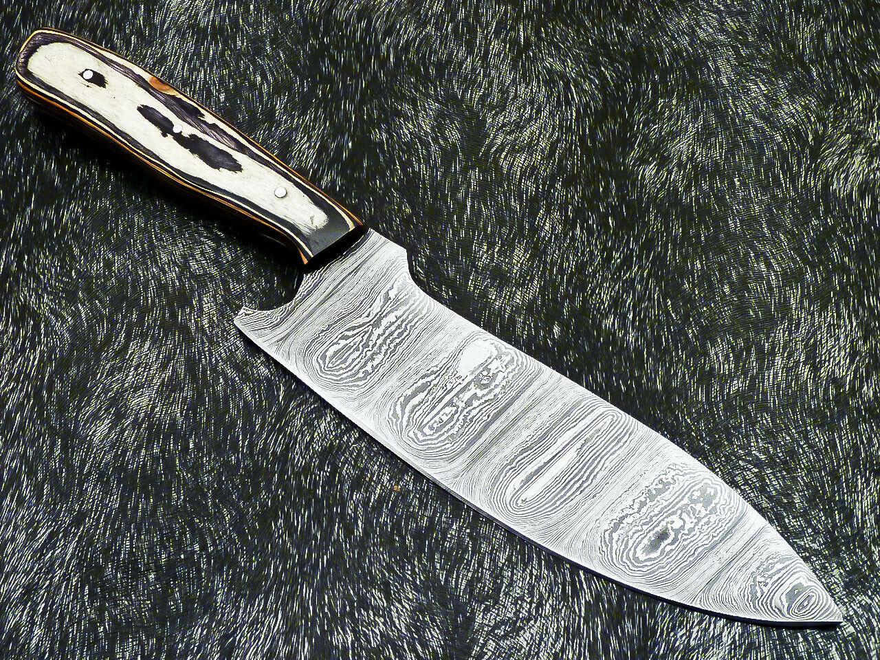 12.0" Handmade Damascus Steel Chef Knife  Professional Kitchen Knife with Wood Handle
