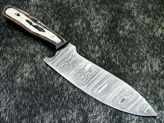 12.0" Handmade Damascus Steel Chef Knife  Professional Kitchen Knife with Wood Handle