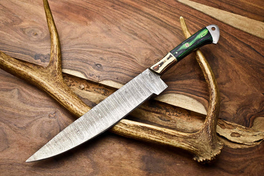 12.0" Handmade Damascus Steel Full Tang Chef Knife – Professional Kitchen Blade