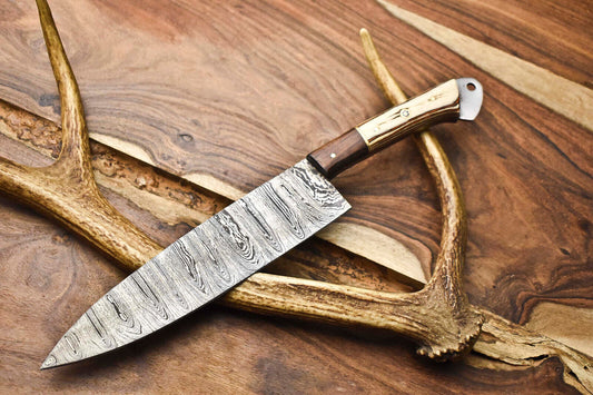 12.0" Handmade Damascus Steel Kitchen Chef Knife – Full Tang Chef knife