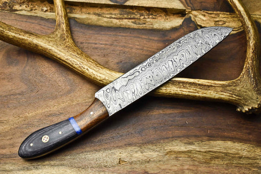 12.0" Handmade Damascus Steel Kitchen Chef Knife | Full Tang Forged Blade