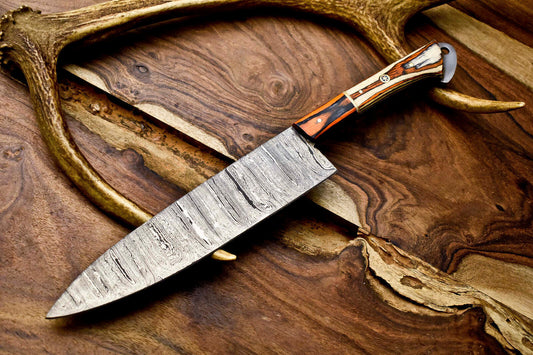 12.0" Handmade Damascus Steel Kitchen Chef Knife | Full Tang Professional Blade