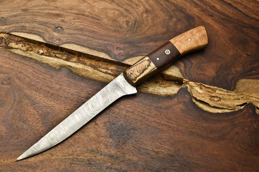 12.0" Handmade Damascus Steel Kitchen Chef Knife – Full Tang Sharp Blade