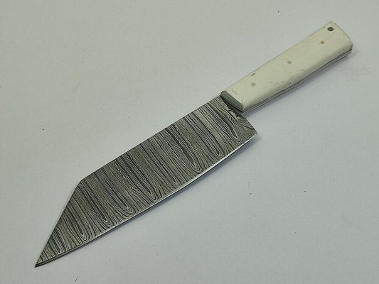 12.0" Handmade Fixed Damascus Blade Resin Kitchen Full Tang Chef Knife with Sheath