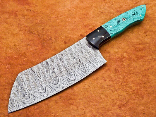 12.0" Professional Chef Chopper Knife Cleaver Damascus Blade Resin Handle