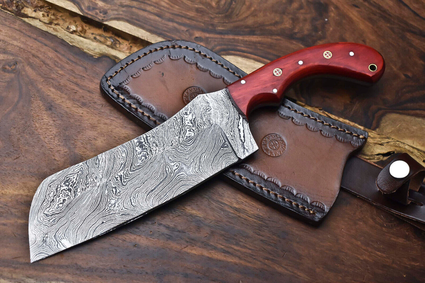 12" Artisan Hand-Forged Damascus Steel Chef Knife – Full Tang Kitchen Blade
