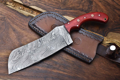 12" Artisan Hand-Forged Damascus Steel Chef Knife – Full Tang Kitchen Blade
