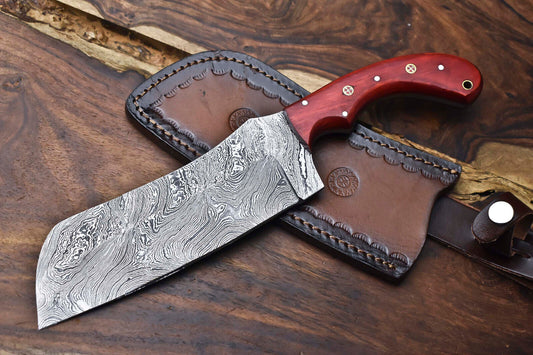 12" Artisan Hand-Forged Damascus Steel Chef Knife – Full Tang Kitchen Blade
