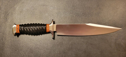 12"Custom D2 Tool Steel Best Bowie Knife with  Bull Horn Handle and Leather Sheath