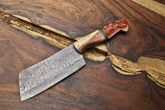 12" Custom Handmade Damascus Steel Chef Knife – Full Tang