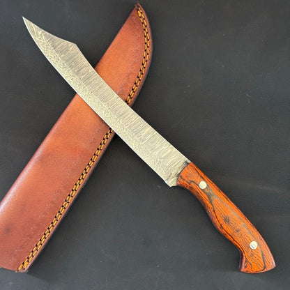 12" Custom Handmade Damascus Steel Fillet Knife with Pakka Wood Handle