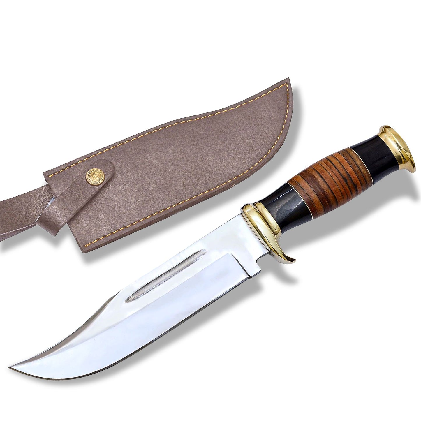 12" D2 Crocodile Dundee Bowie Knife Custom Bowie Knife with Wood and Micarta Handle
