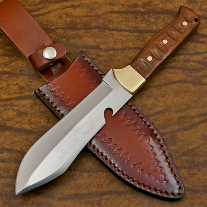 12" D2 Steel Full Tang Bowie Knife Custom Bowie Knife  With Wood Handle