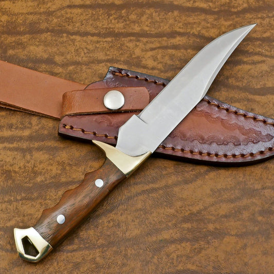 12" D2 Steel Full Tang Bowie Knife Custom Bowie Knife With Wood Handle