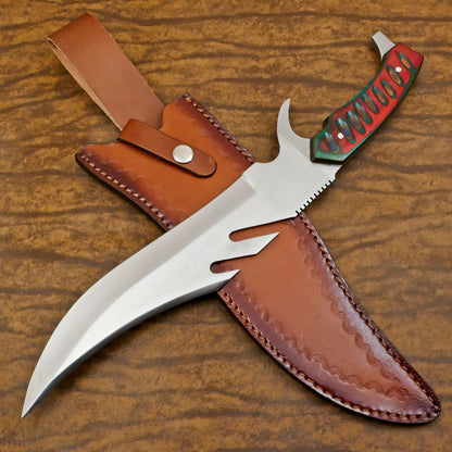 12 Inch D2 Steel Full Tang Bowie Knife with Pakka Wood Handle Hunting Knife