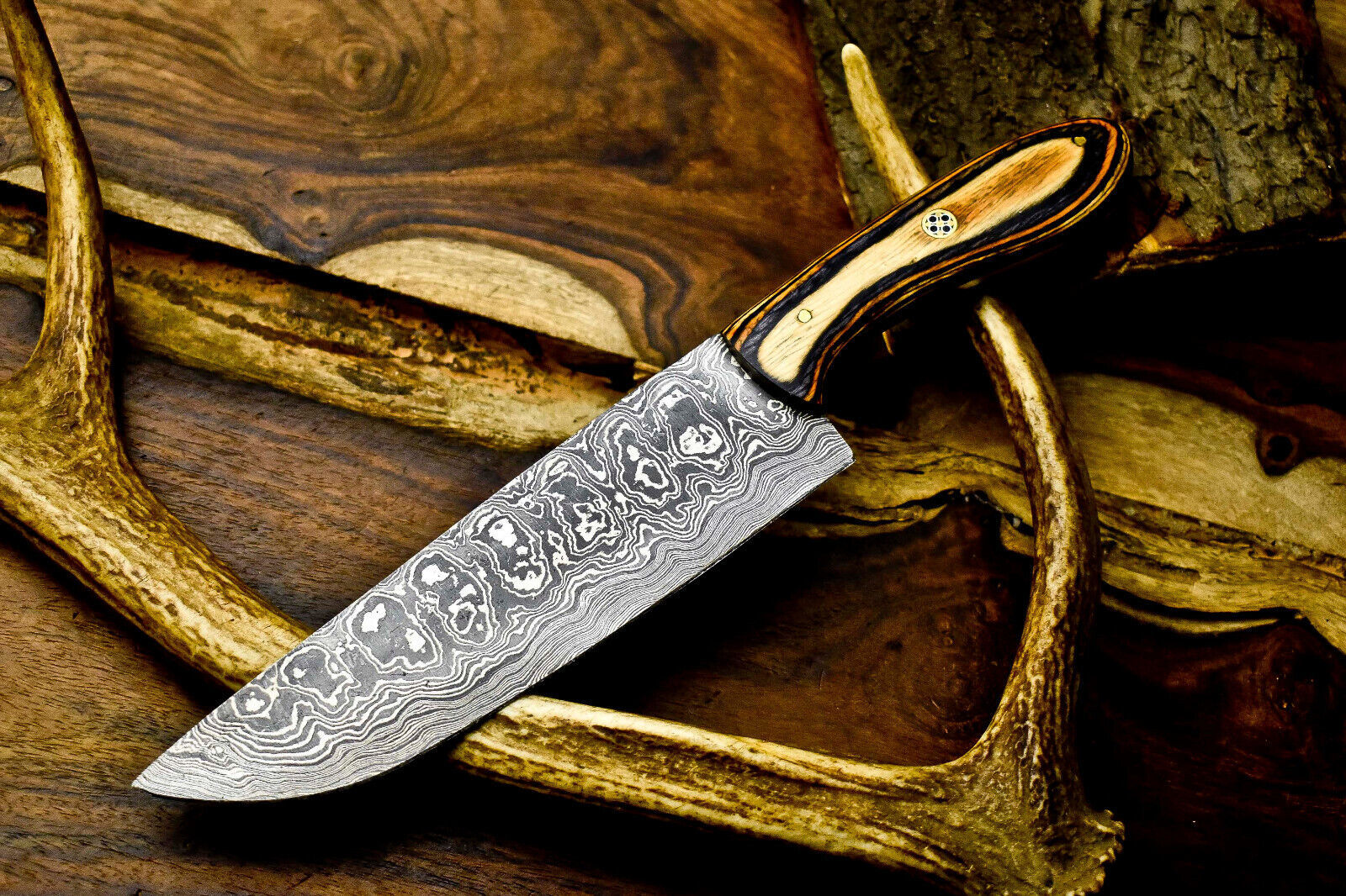 12" Hand-Forged Damascus Steel Chef Knife – Full Tang Kitchen Blade, Handmade Cutlery