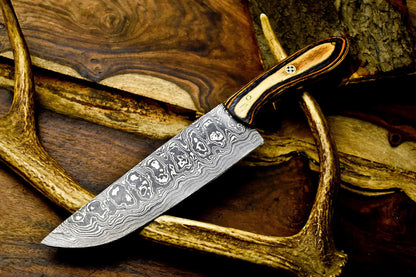 12" Hand-Forged Damascus Steel Chef Knife – Full Tang Kitchen Blade, Handmade Cutlery