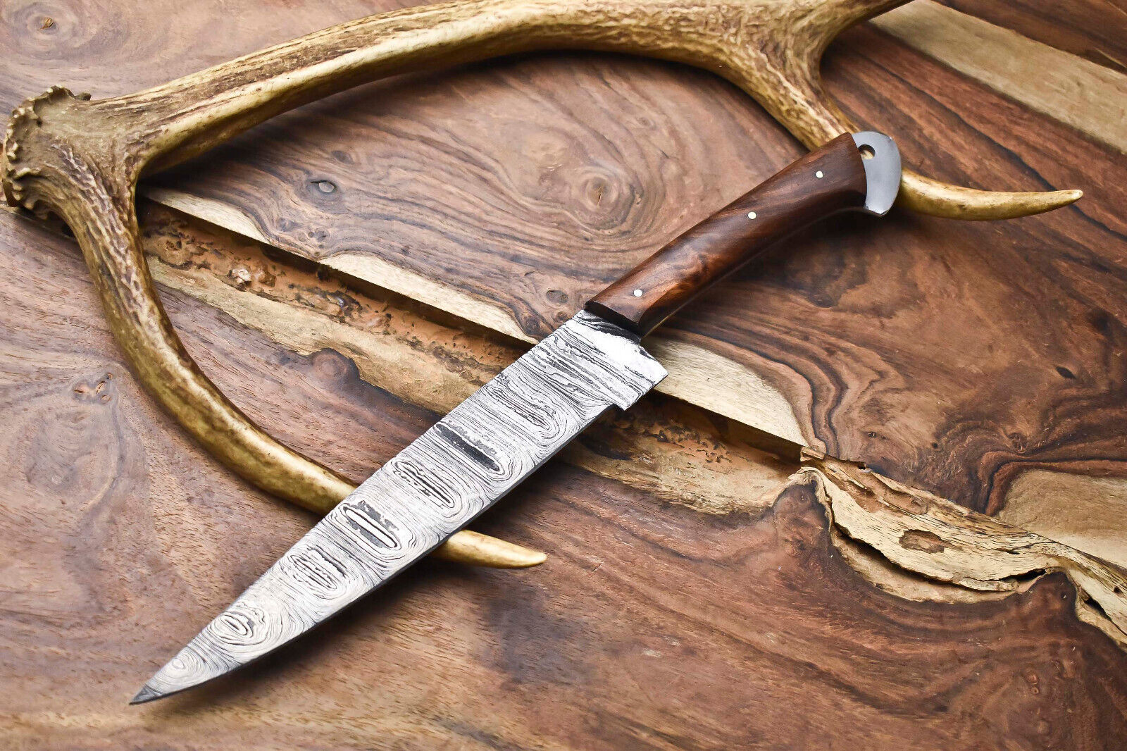 12" Hand Forged Damascus Steel Kitchen Chef Knife – Full Tang, Handmade Blade