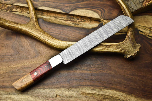 12" Handcrafted Damascus Steel Chef Knife Full Tang Kitchen Blade – Handmade