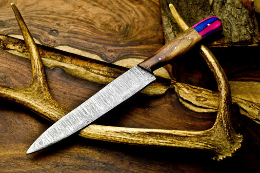 12" Handcrafted Damascus Steel Chef Knife – Full Tang Kitchen Knife