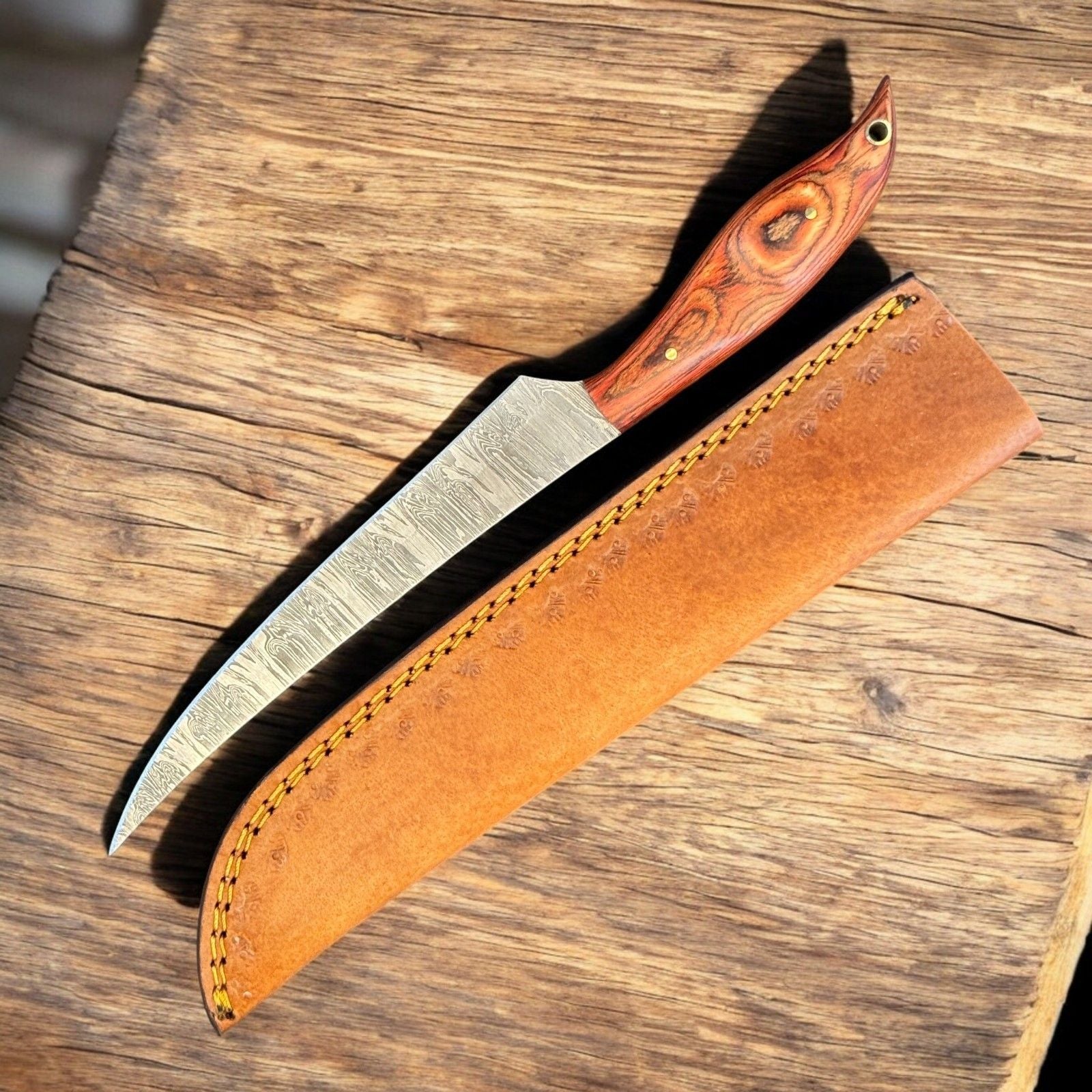 12" Handmade Custom Fillet Knife Damascus Steel Fillet Knife Kitchen Blade