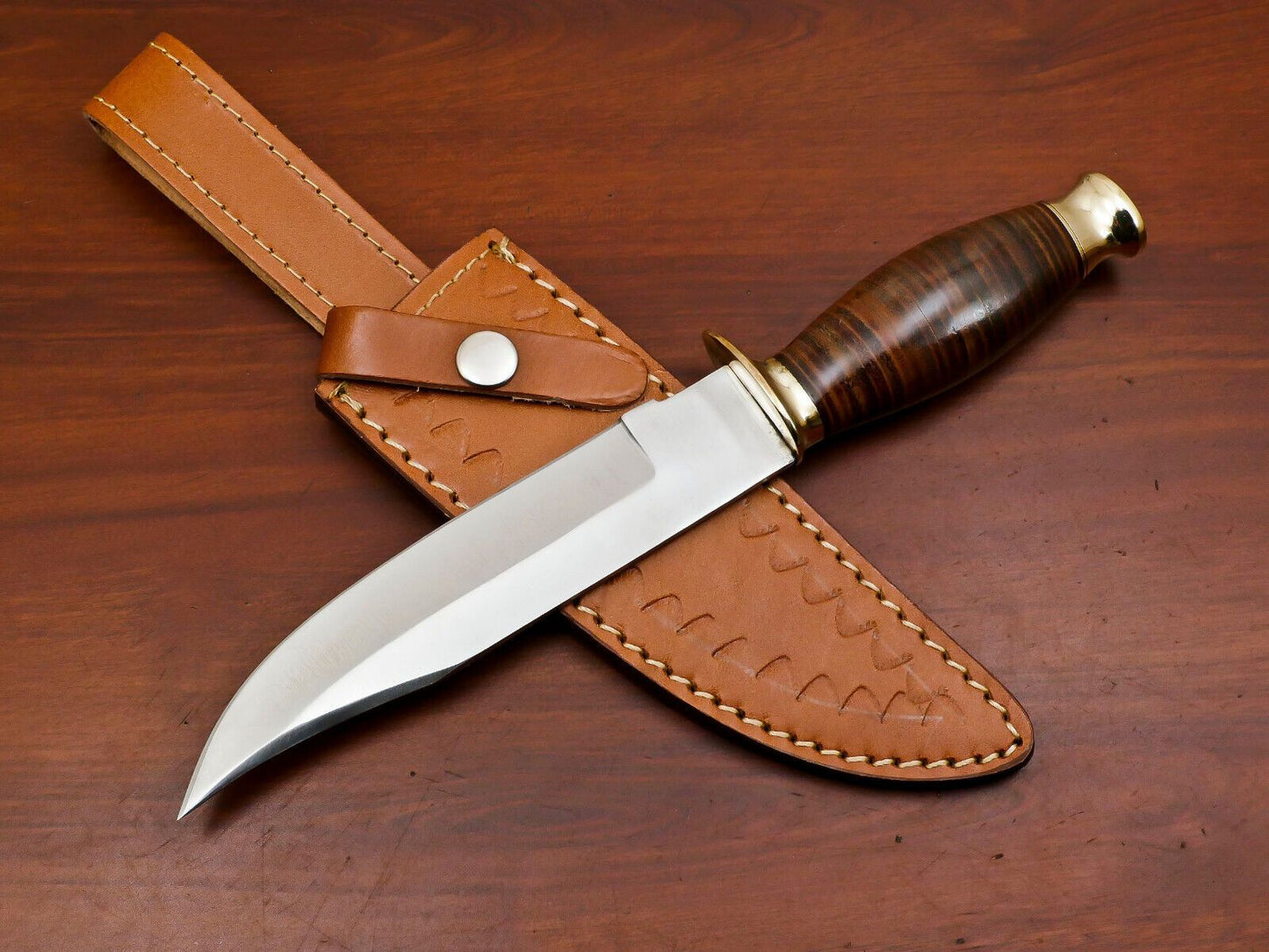12" Handmade D2 Steel Clip Point Full Tang Bowie Knife Custom Bowie Knife With Sheath