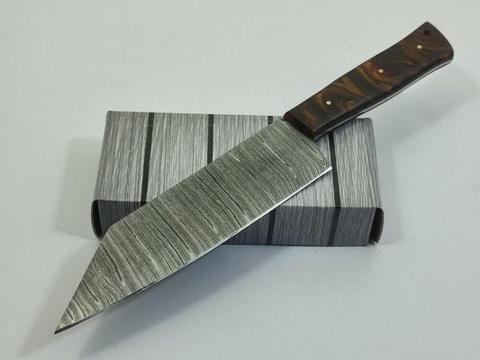 12" Handmade Damascus Blade Full Tang Chef Knife with Resin Handle & Sheath
