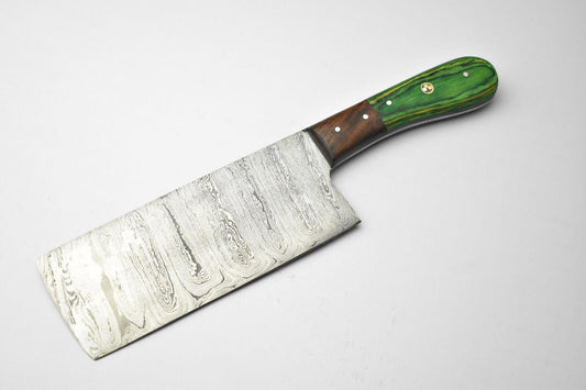 12" Handmade Damascus Blade Full Tang Chopper Chef Knife – Hand Forged