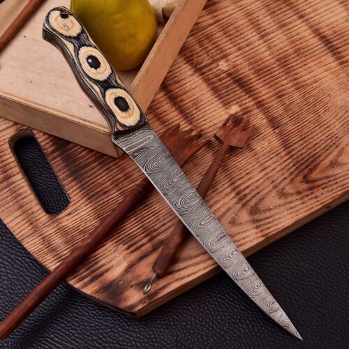 12” Handmade Damascus Steel Chef Fillet Knife – Twist Pattern Blade