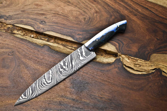 12" Handmade Damascus Steel Chef Knife – Full Tang Kitchen Blade