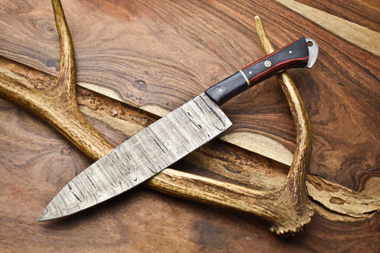 12" Handmade Damascus Steel Chef Knife | Full Tang Kitchen Knife with Razor Sharp
