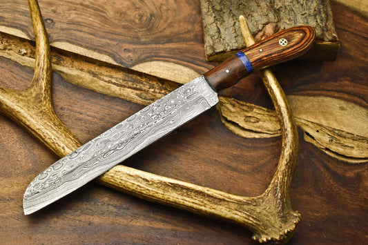 12" Handmade Damascus Steel Chef Knife | Full Tang Kitchen Knive