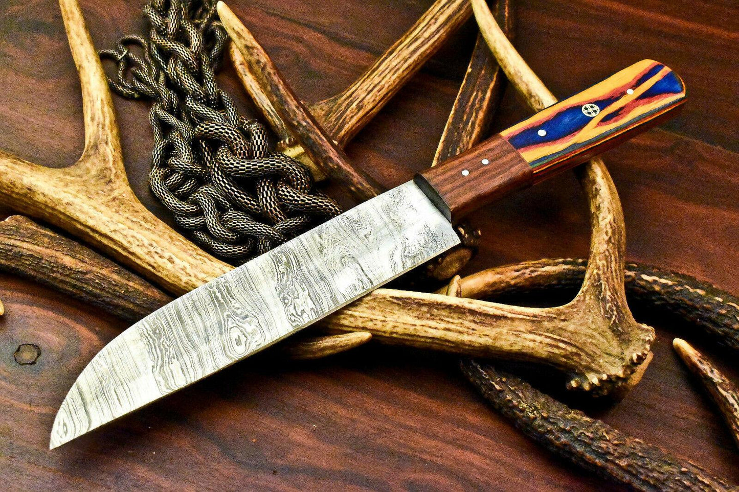 12" Handmade Damascus Steel Chef Knife Professional Damascus Chef Knife with Wood Handle