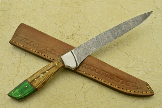 12" Handmade Damascus Steel Fillet Knife – Pakka Wood Handle, 512 Layers, Hand-Forged