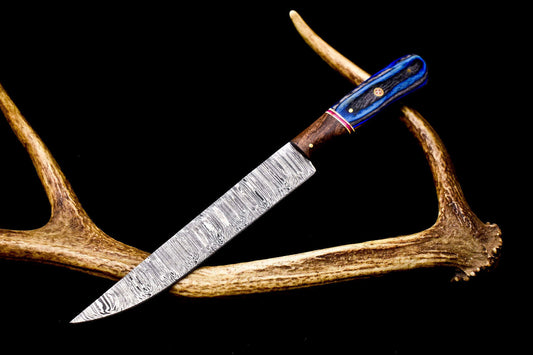 12" Handmade Damascus Steel Kitchen Chef Knife – Full Tang, Hand Forged Blade