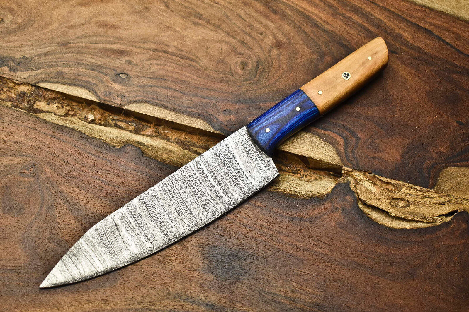 12" Handmade Damascus Steel Kitchen Chef Knife | Full Tang Professional Cooking Blade