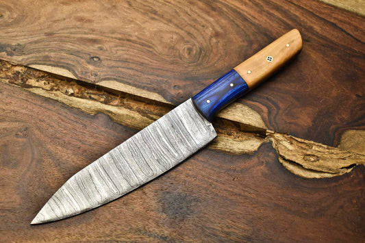 12" Handmade Damascus Steel Kitchen Chef Knife | Full Tang Professional Cooking Blade