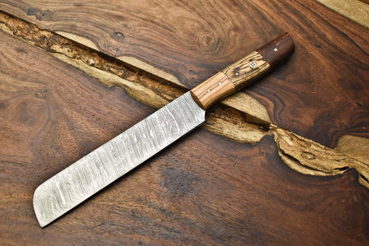 12" Handmade Damascus Steel Kitchen Chef Knife – Full Tang Razor Sharp Blade