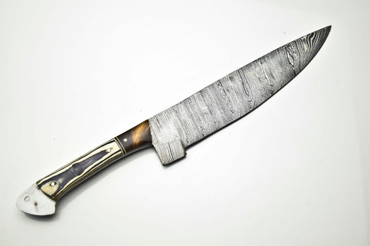 12" Handmade Forged Damascus Steel Kitchen Chef Knife – Full Tang Sharp Blade