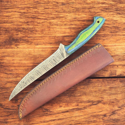 12" Handmade Knife Premium Damascus Fillet Knife & Kitchen Fillet Knife With wood handle