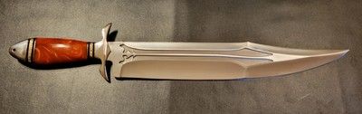 12 Inch Custom D2 Steel Heavy Duty Bowie Knife with Resin Handle & Leather Sheath