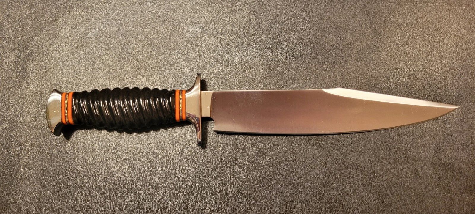 12 Inch Custom D2 Tool Steel Bowie Knife with Impala Bull Horn Handle & Leather Sheath