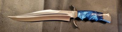 12 Inch Custom D2 Tool Steel Combat Bowie Knife with Resin Handle & Leather Sheath