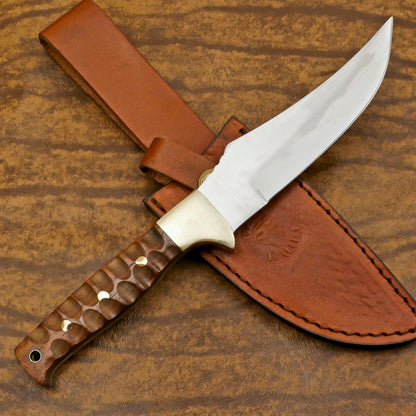12 Inch D2 Steel Full Tang Bowie Knife with Ergonomic Wood Handle Best Hunting Knife