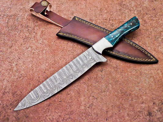 12" Professional Chef Knife Damascus Blade Kitchen Knife Resin Handle