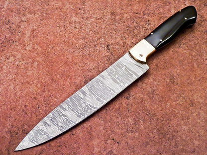 12" Professional Chef Knife | Handmade Damascus Blade Kitchen Knife with Resin Handle