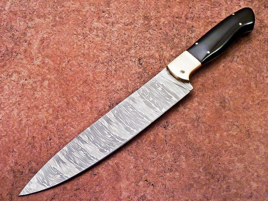 12" Professional Chef Knife | Handmade Damascus Blade Kitchen Knife with Resin Handle
