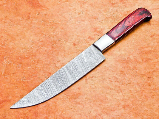 12" Professional Handmade Damascus Steel Chef Kitchen Knife with Hardwood Handle