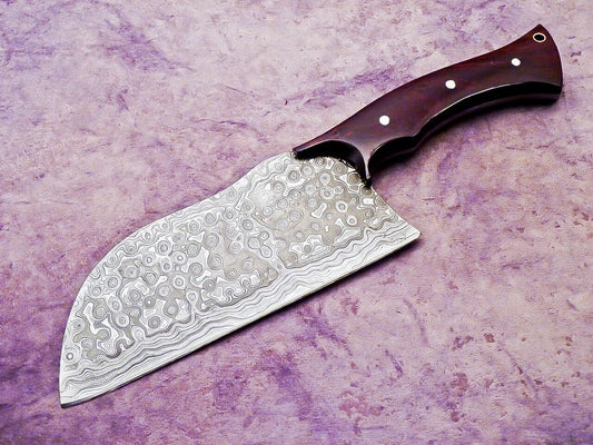 12" Professional Handmade Damascus Steel Chopper Cleaver Knife with Hard Wood Handle