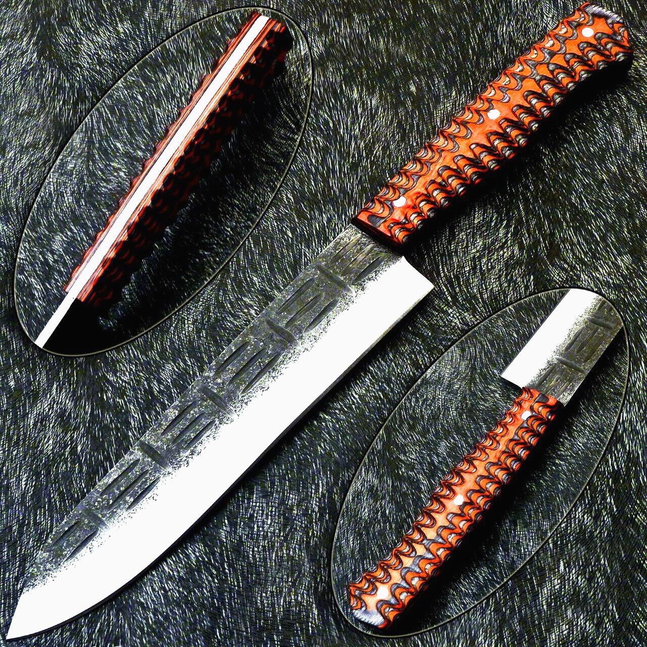 12" Professional Handmade High Carbon Damascus Steel Kitchen Chef Camping Hunting Knive